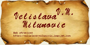 Velislava Milunović vizit kartica
